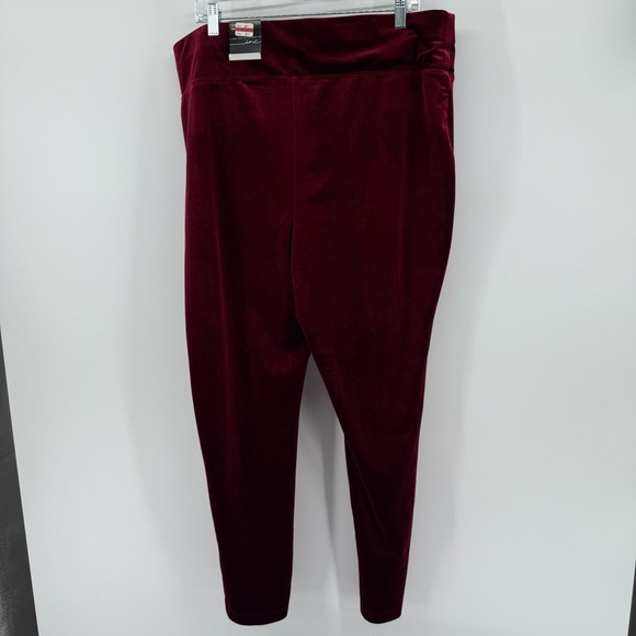 INC International Concepts Velvet Skinny Leggings XXL Wine Red NEW Whimsigoth - Picture 8 of 11